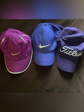 Nike Women's Purple and Blue Performance Golf Caps - 3 Pack
